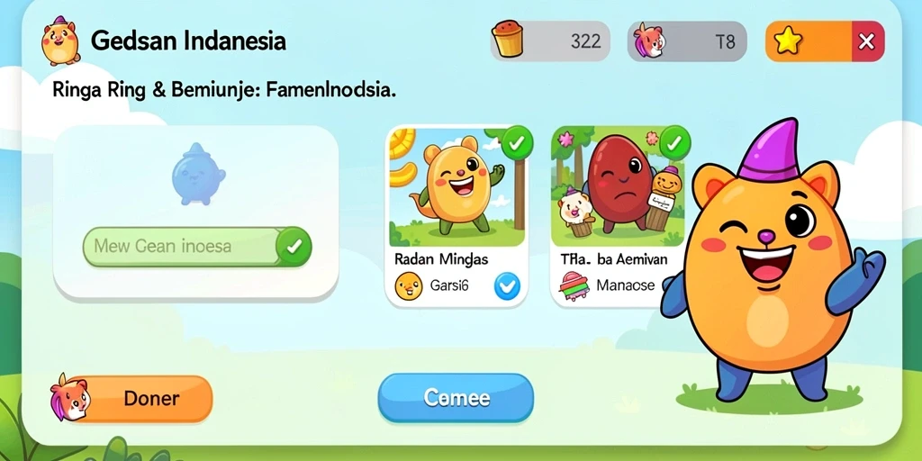 Tampilan grafik yang menarik dan penuh warna.