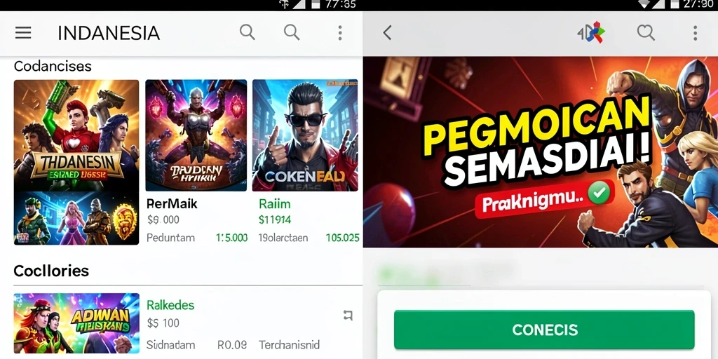 Tampilan awal permainan dengan karakter menarik.