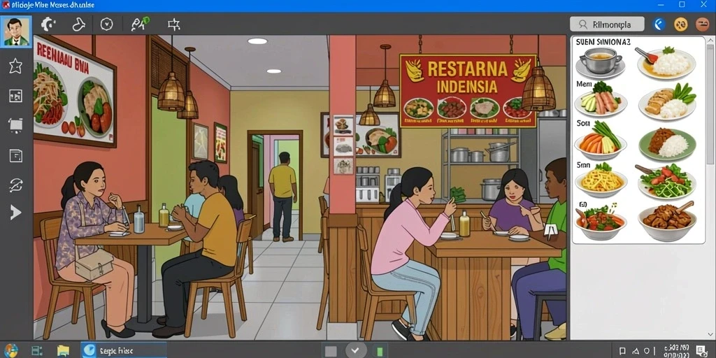 Tampilan antarmuka awal permainan yang menarik.